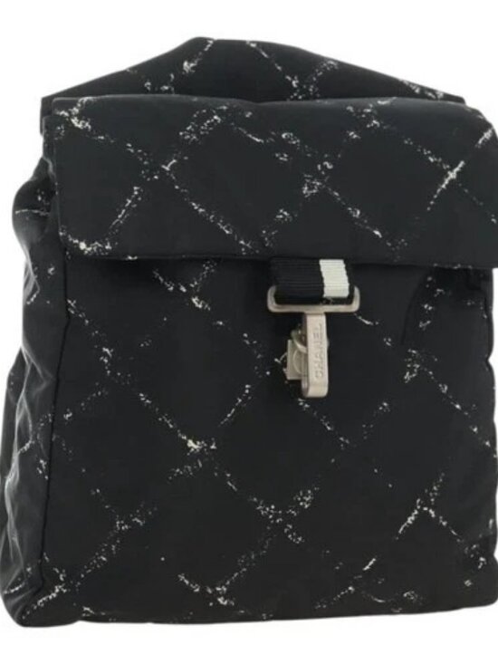 CHANEL New Travel line Backpack Nylon Black CC Auth BA12647V main image 16